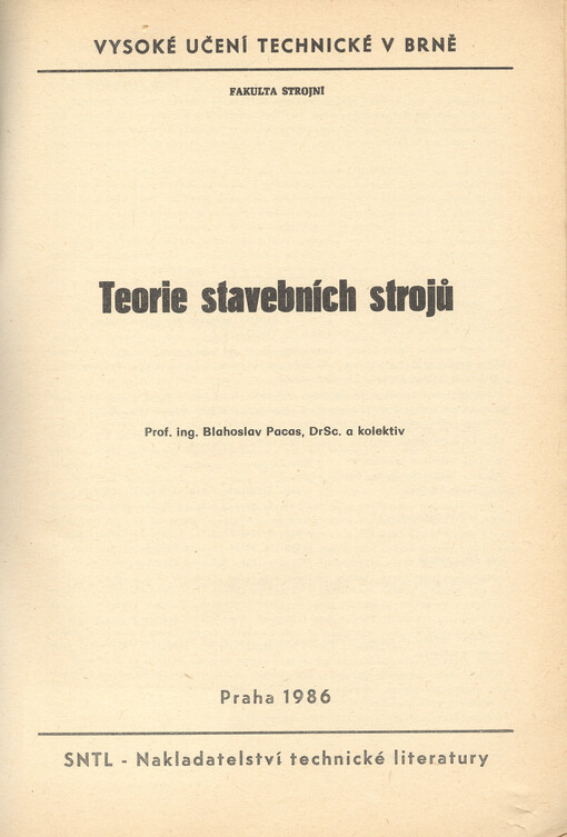 Teorie stavebních strojů