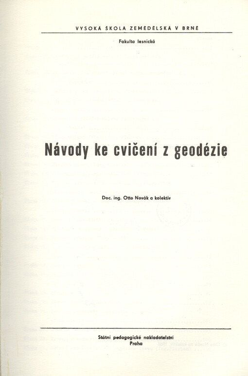 Návody ke cvičení z geodézie