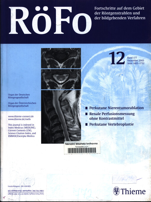 RöFo. Fortschritte auf dem Gebiet der Röntgenstrahlen und der Bildgebenden Verfahren