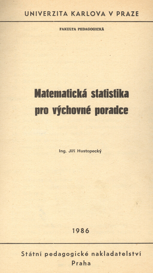 Matematická statistika pro výchovné poradce