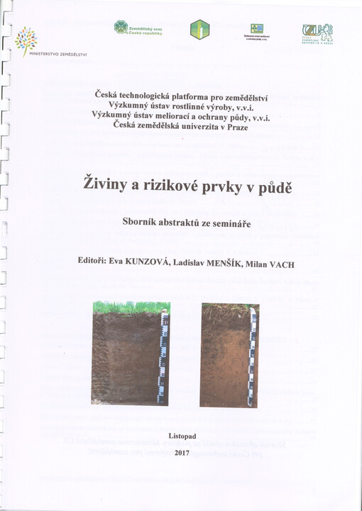 Živiny a rizikové prvky v půdě : sborník abstraktů ze semináře
