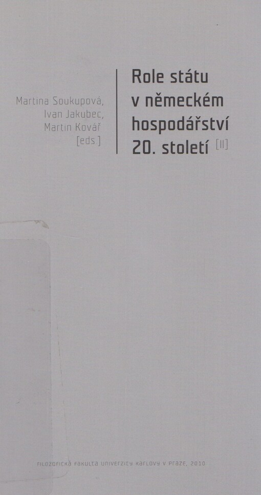 Role státu v německém hospodářství 20. století