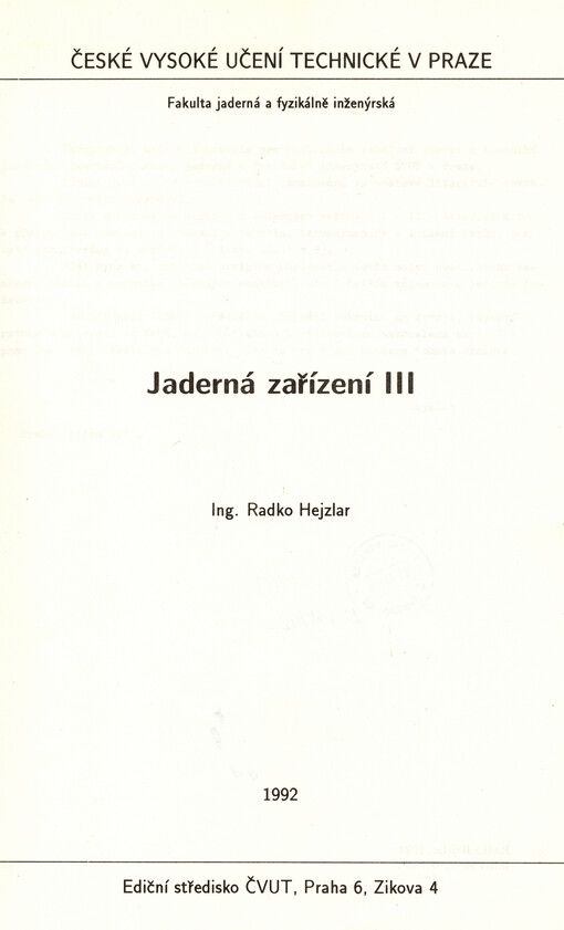 Jaderná zařízení III