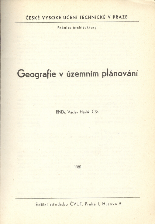 Geografie v územním plánování