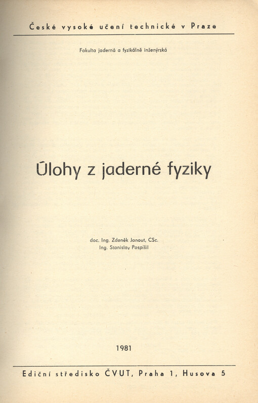 Úlohy z jaderné fyziky