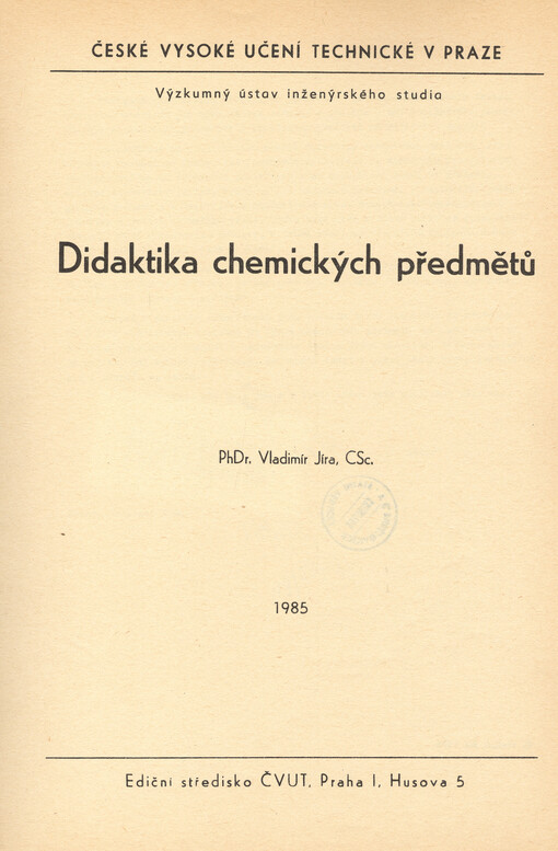 Didaktika chemických předmětů