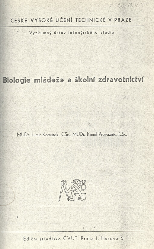 Biologie mládeže a školní zdravotnictví