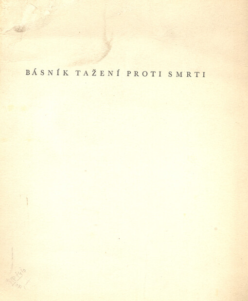 Básník tažení proti smrti