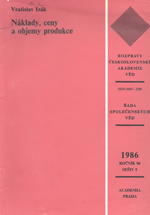 Náklady, ceny a objemy produkce