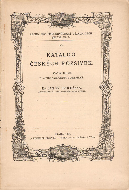 Katalog českých rozsivek =(Catalogus diatomacearum Bohemiae)