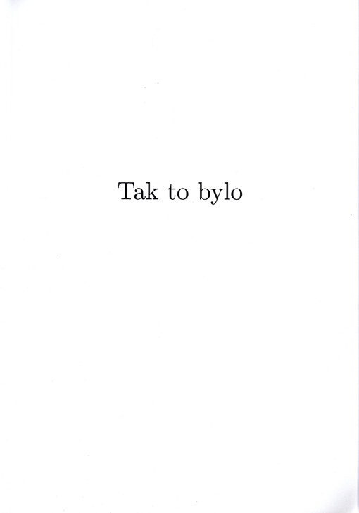 Tak to bylo
