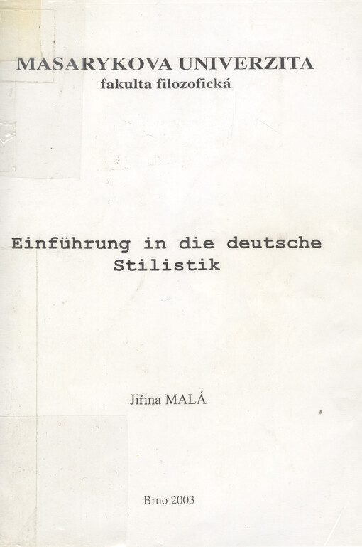 Einführung in die deutsche Stilistik