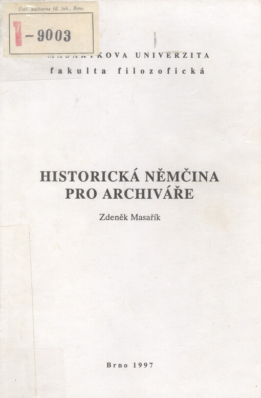 Historická němčina pro archiváře