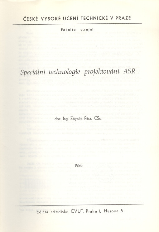 Speciální technologie projektování ASŘ