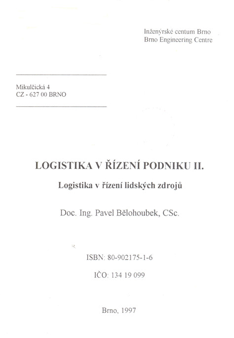 Logistika v řízení podniku II. : logistika v řízení lidských zdrojů