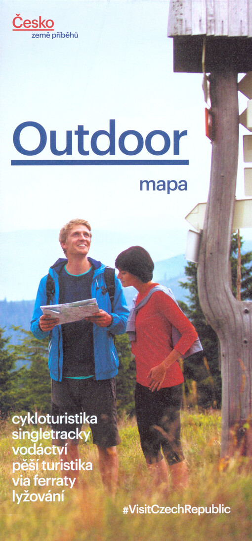 Outdoor mapa České republiky : cykloturistika, singletracky, vodáctví, pěší turistika, via ferraty, lyžování