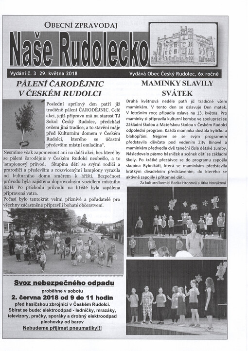 Naše Rudolecko :obecní aktuality : Český Rudolec, Horní Radíkov, Lipnice, Markvarec, Matějovice, Nová Ves, Nový Svět, Peníkov, Stoječín, Radíkov, Rožnov