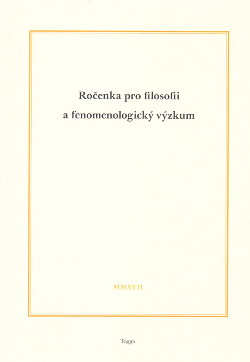 Ročenka pro filosofii a fenomenologický výzkum