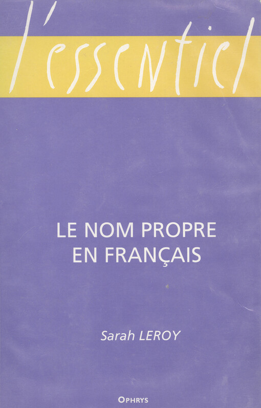 Le nom propre en français