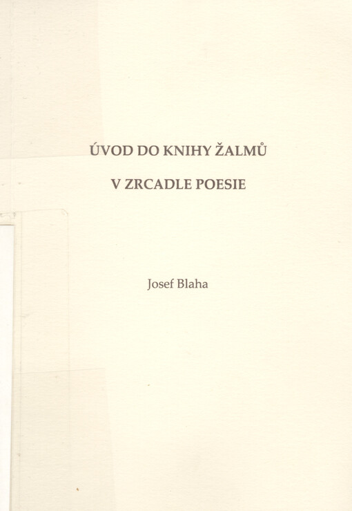 Úvod do Knihy žalmů v zrcadle poesie