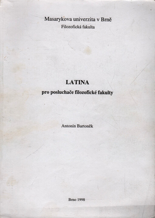 Latina pro posluchače filozofické fakulty, 8. vyd.