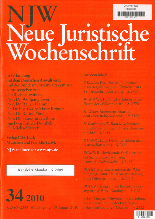 Neue Juristische Wochenschrift