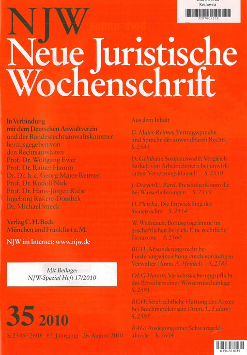 Neue Juristische Wochenschrift