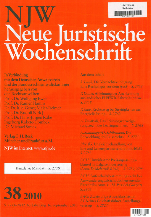 Neue Juristische Wochenschrift