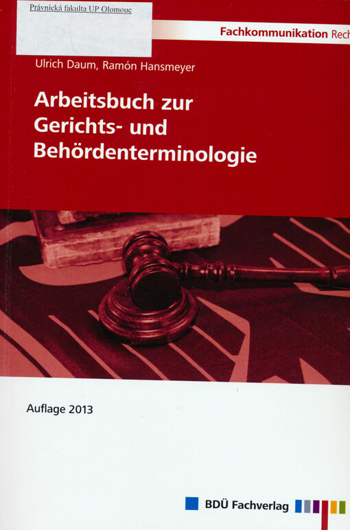 Arbeitsbuch zur Gerichts- und Behördenterminologie