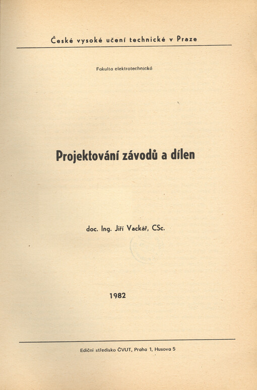 Projektování závodů a dílen