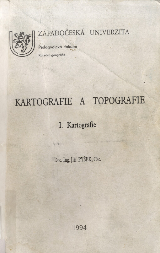 Kartografie a topografie. 1, Kartografie