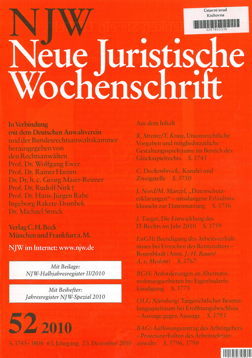 Neue Juristische Wochenschrift