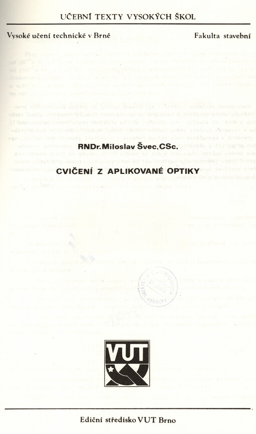 Cvičení z aplikované optiky