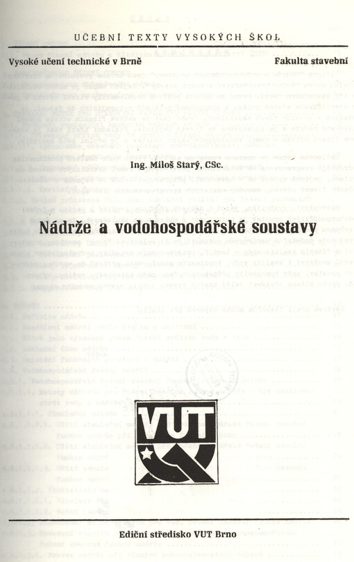 Nádrže a vodohospodářské soustavy