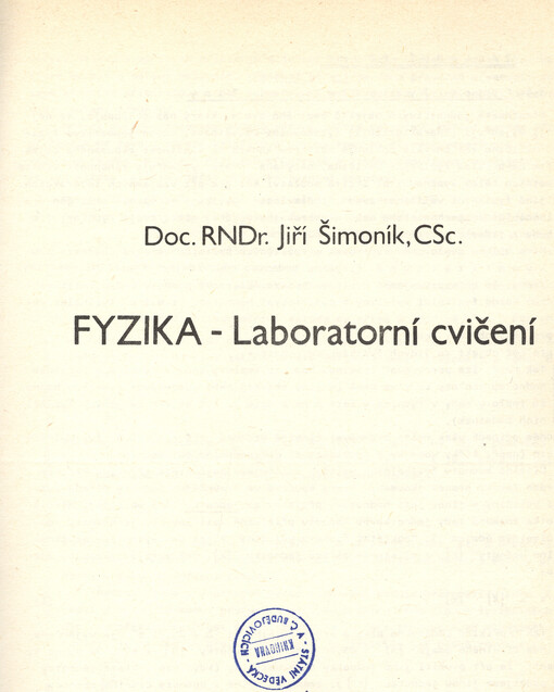 Fyzika - Laboratorní cvičení