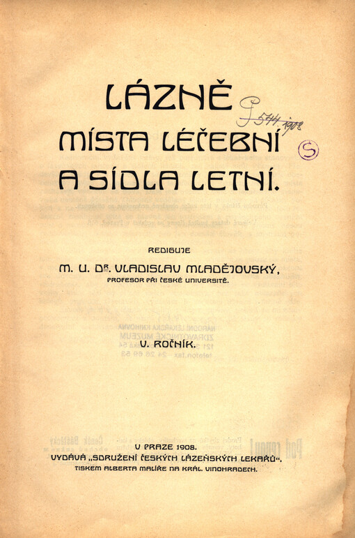 Lázně, místa léčební a sídla letní