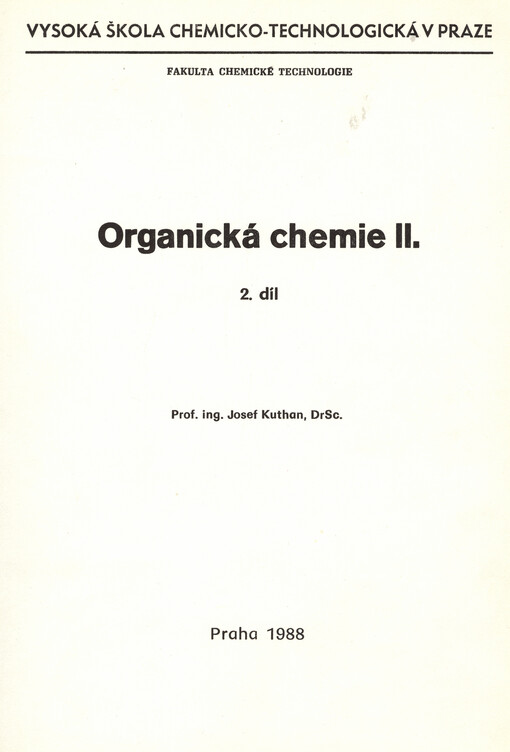 Organická chemie II : 2. díl