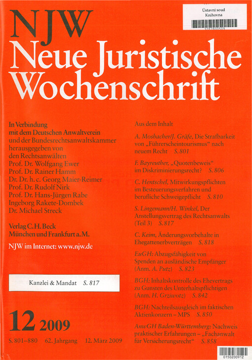 Neue Juristische Wochenschrift