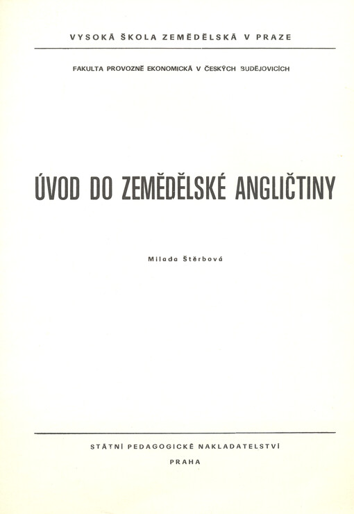 Úvod do zemědělské angličtiny