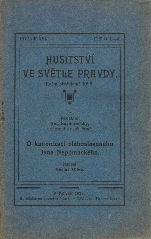 O kanonizaci blahoslaveného Jana Nepomuckého