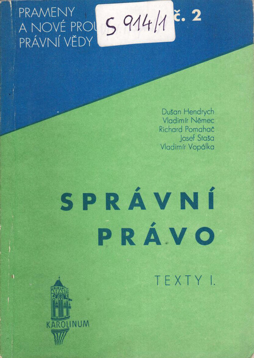 Správní právo :texty I.