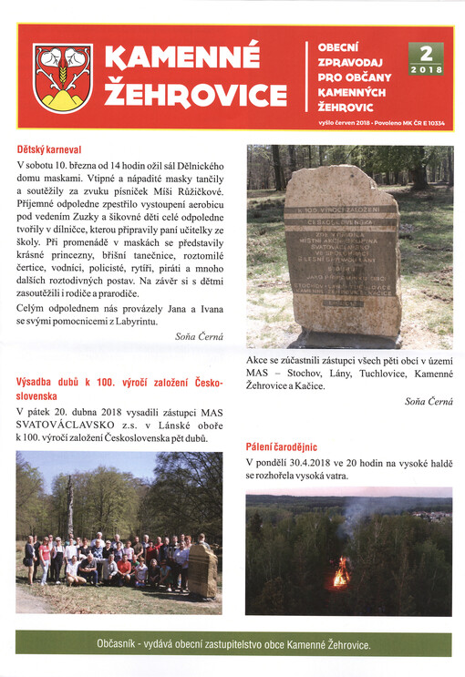Kamenné Žehrovice : obecní zpravodaj pro občany Kamenných Žehrovic