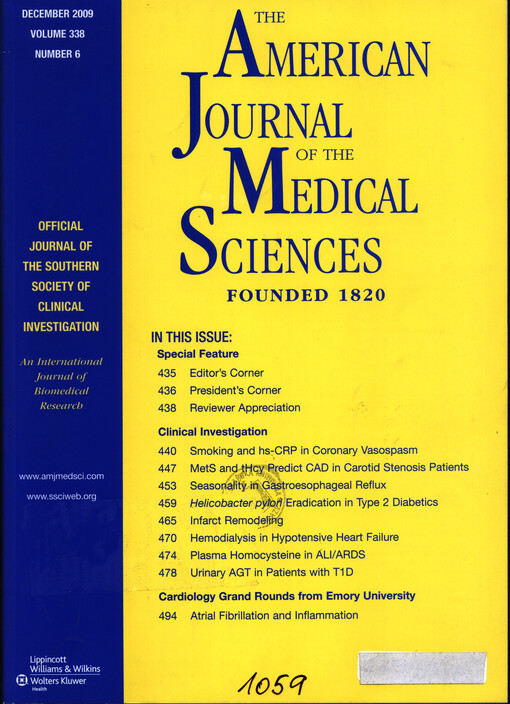 The American journal of the medical sciences