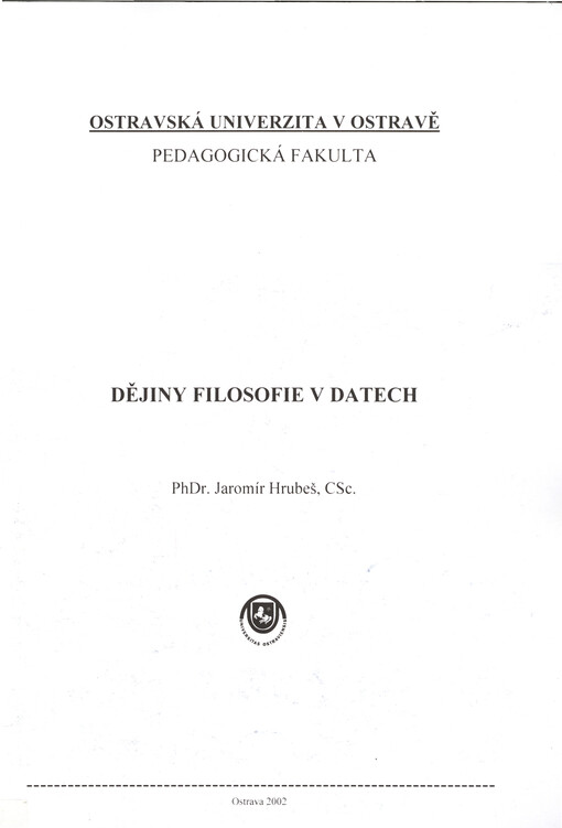Dějiny filosofie v datech