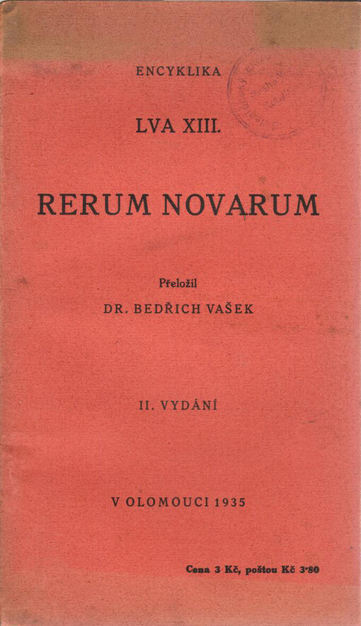 Rerum novarum =O dělnické otázce : encyklika Lva XIII.