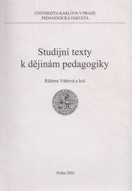 Studijní texty k dějinám pedagogiky