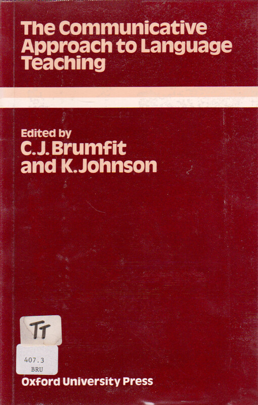 The communicative approach to language teaching