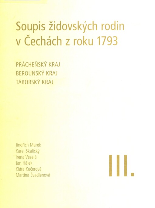 Soupis židovských rodin v Čechách z roku 1793