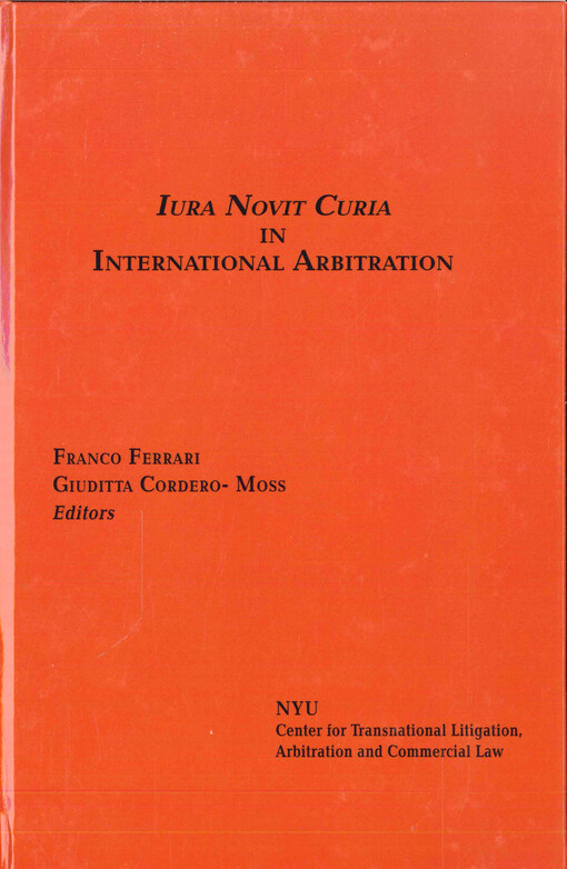 Iura novit curia in international arbitration