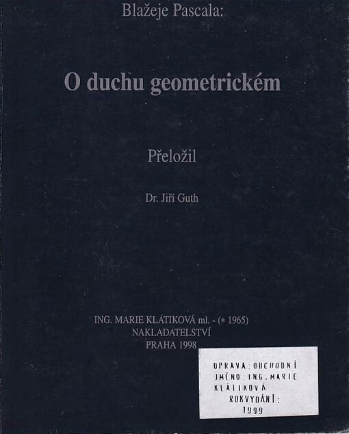 Blažeje Pascala O duchu geometrickém